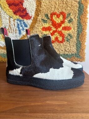 Ammann Swiss Made Calf Hair Wool Lined Chelsea Boots Size 8.5